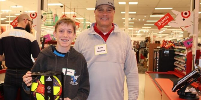 Superintendent with student shopping at Target